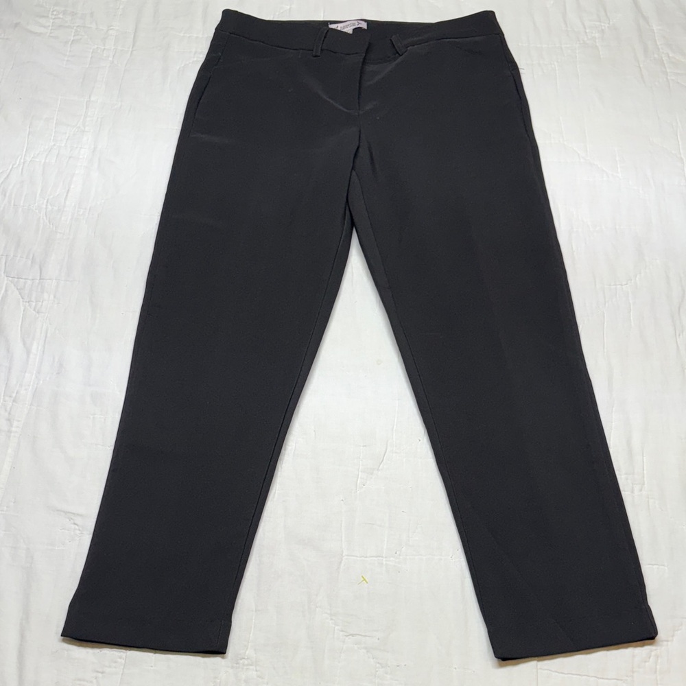 Nanette Lepore Black Stretch Trousers Career Workwear Straight‎ Leg Pants Size 8